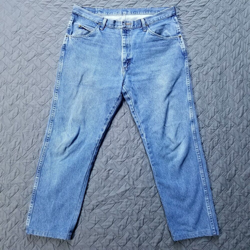 Wrangler Jeans Mens Size 36x29 Blue Regular Straight Medium Wash Workwear Denim